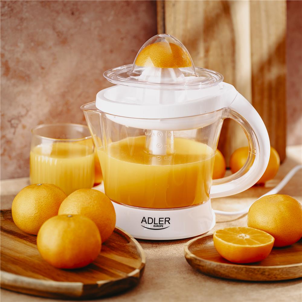 Adler AD 4014 elektrische Zitruspresse 1L Saftpresse Orangenpresse weiß