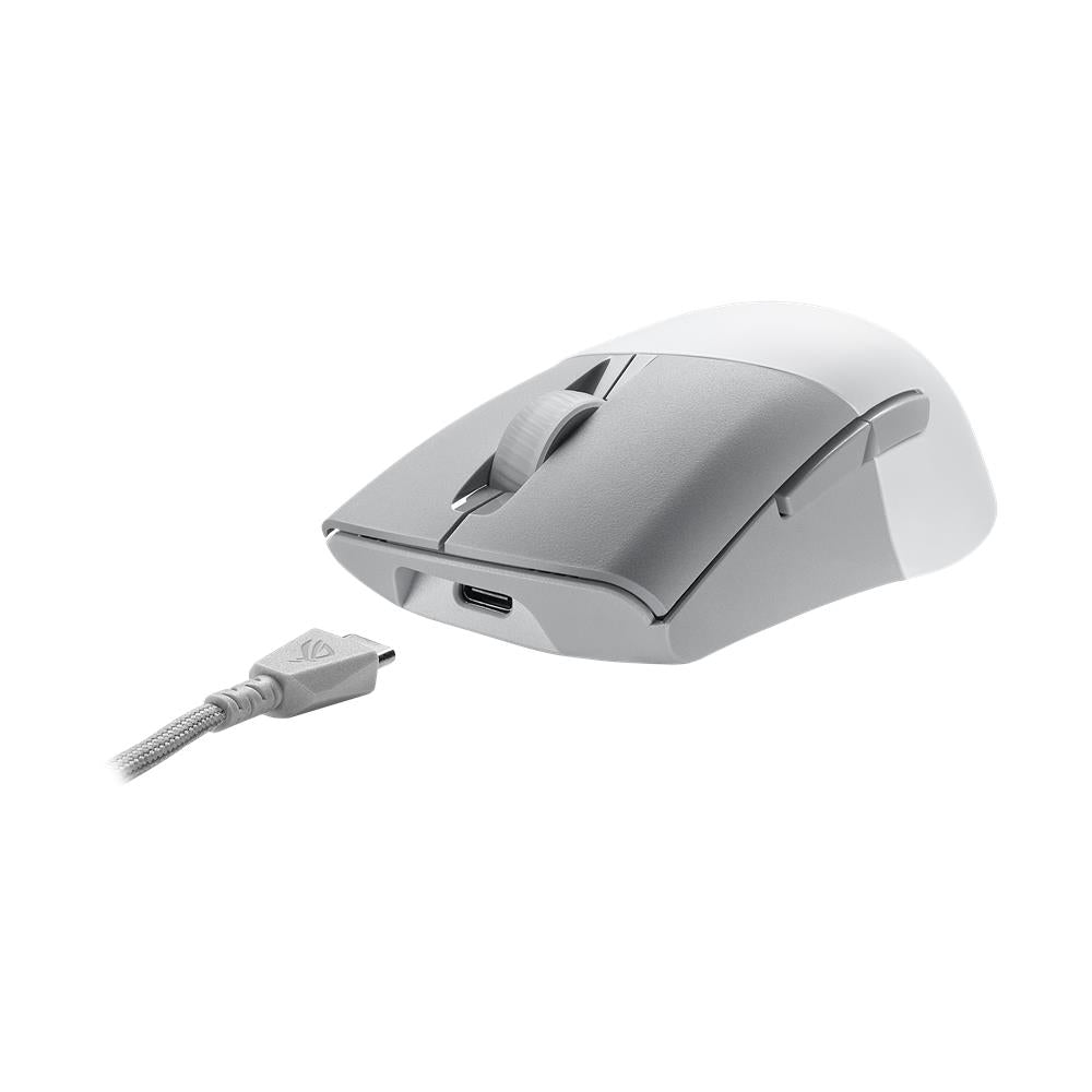 ASUS ROG Keris Wireless AimPoint White RGB Gaming Maus optischer Sensor 36.000 dpi weiß