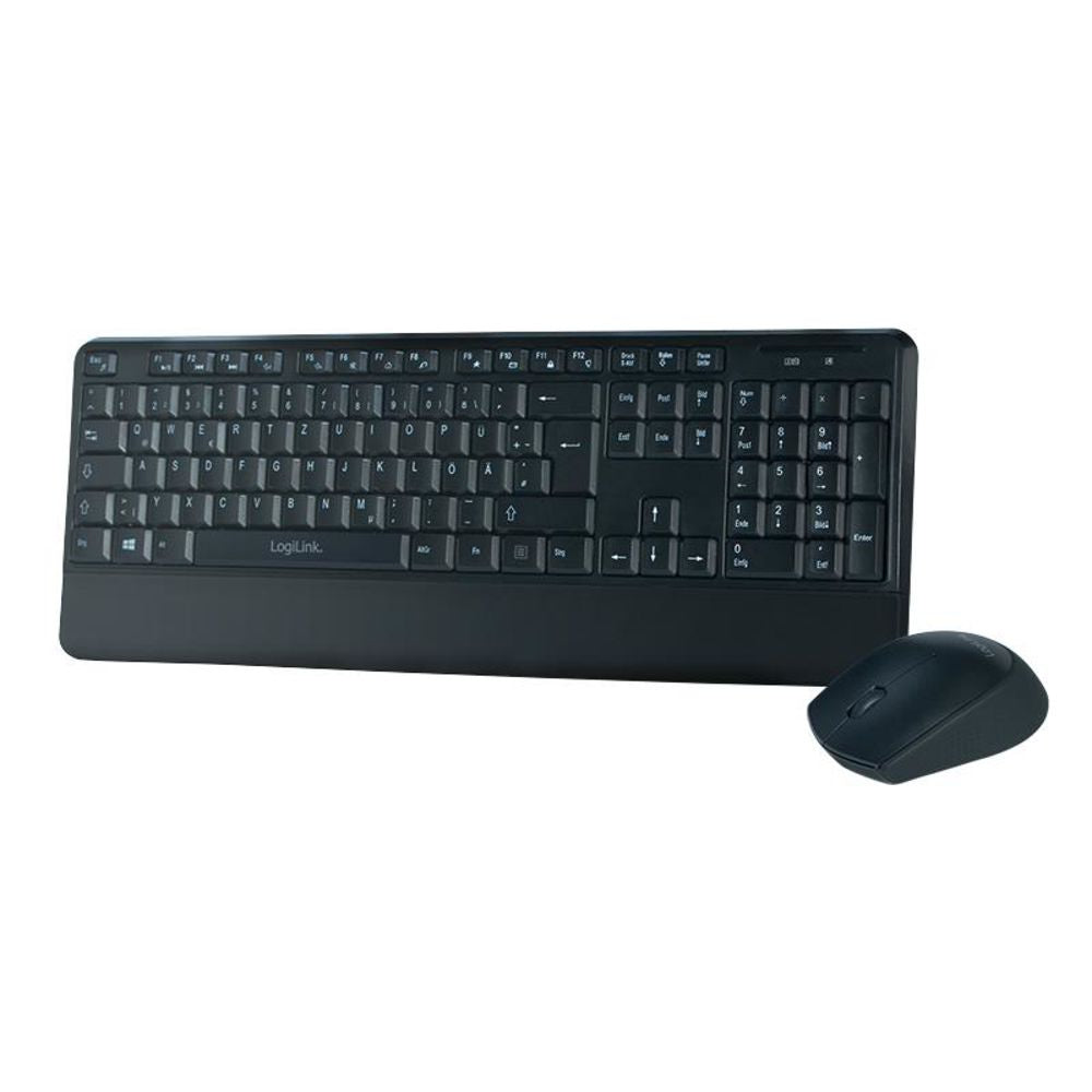 LogiLink Tastatur Maus Set Kombination Funk 2.4 GHz QWERTZ 1200 dpi wireless