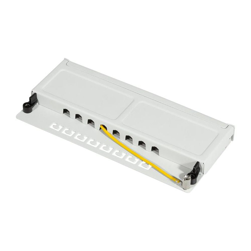 LogiLink Mini Patchpanel Cat.6A mit 8 Ports geschirmt, Desktop, 0,5 HE, lichtgrau