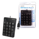 LogiLink Keypad Zahlentastatur mit USB-A Anschluss 19 Tasten schwarz