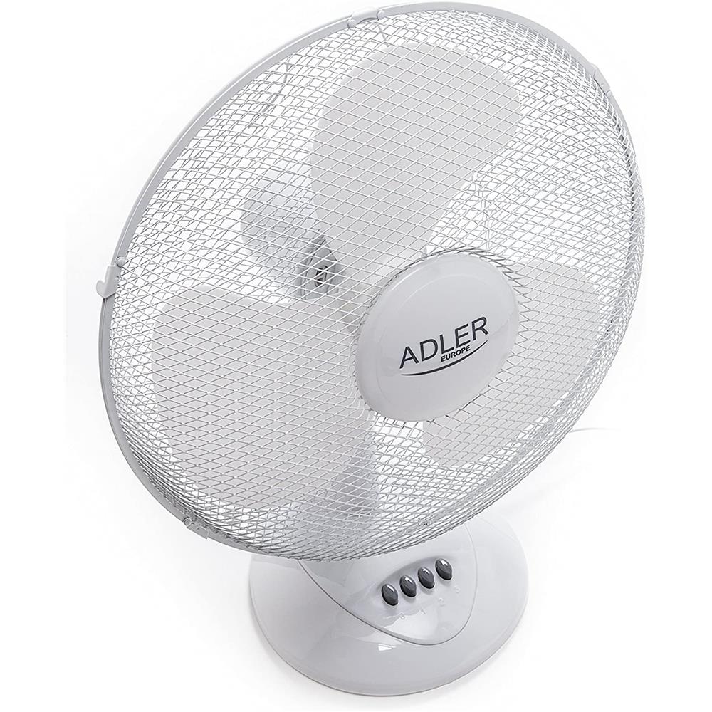 Adler AD 7304 Tischventilator Weiß 40 cm Durchmesser 3 Geschwindigkeitsstufen