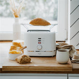 Adler AD 3224 Toaster Weiß mit Brötchenaufsatz und 7 Stufen