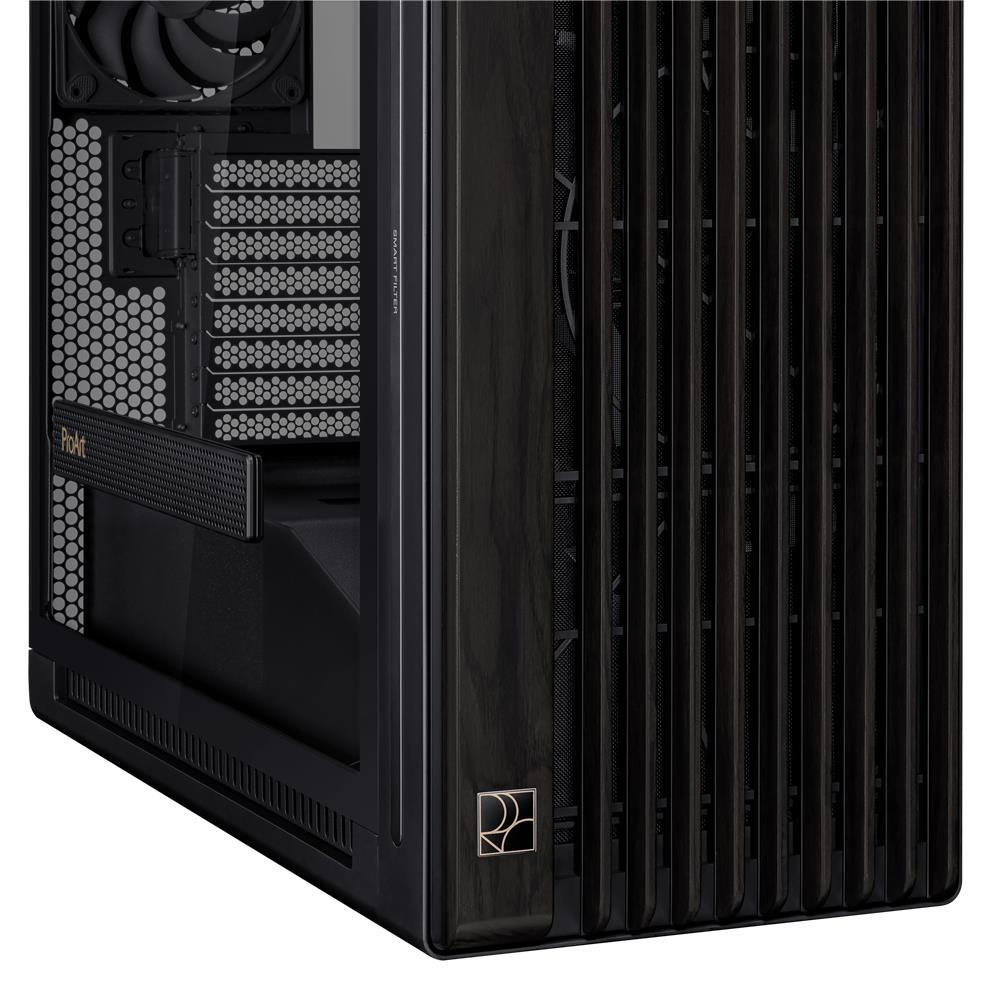 ASUS ProArt PA602 Wood Edition TG E ATX PC Gehäuse mit 420 mm Radiator und USB 20Gbps
