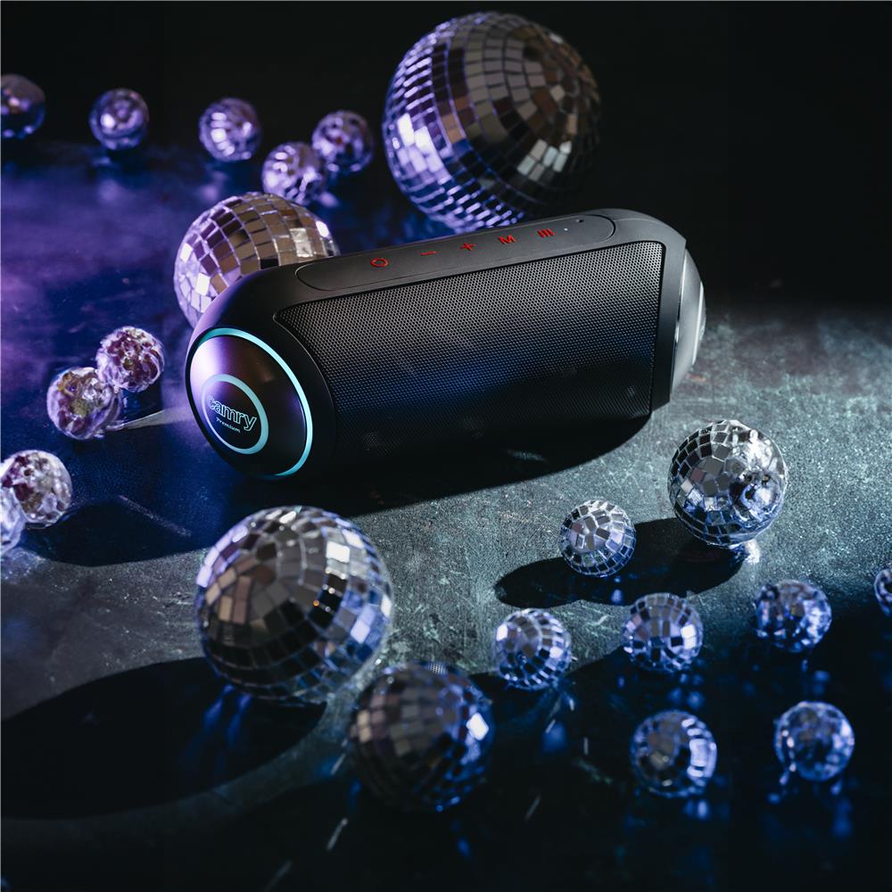 Camry CR 1901 Kabelloser Bluetooth Lautsprecher mit Beleuchtung AUX wireless schwarz