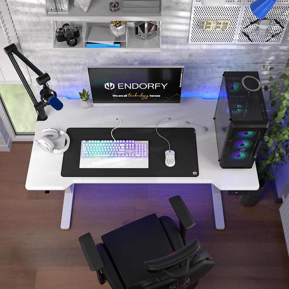 ENDORFY Atlas Single Monitorhalterung für 1 Monitor bis 27 Zoll Weiß