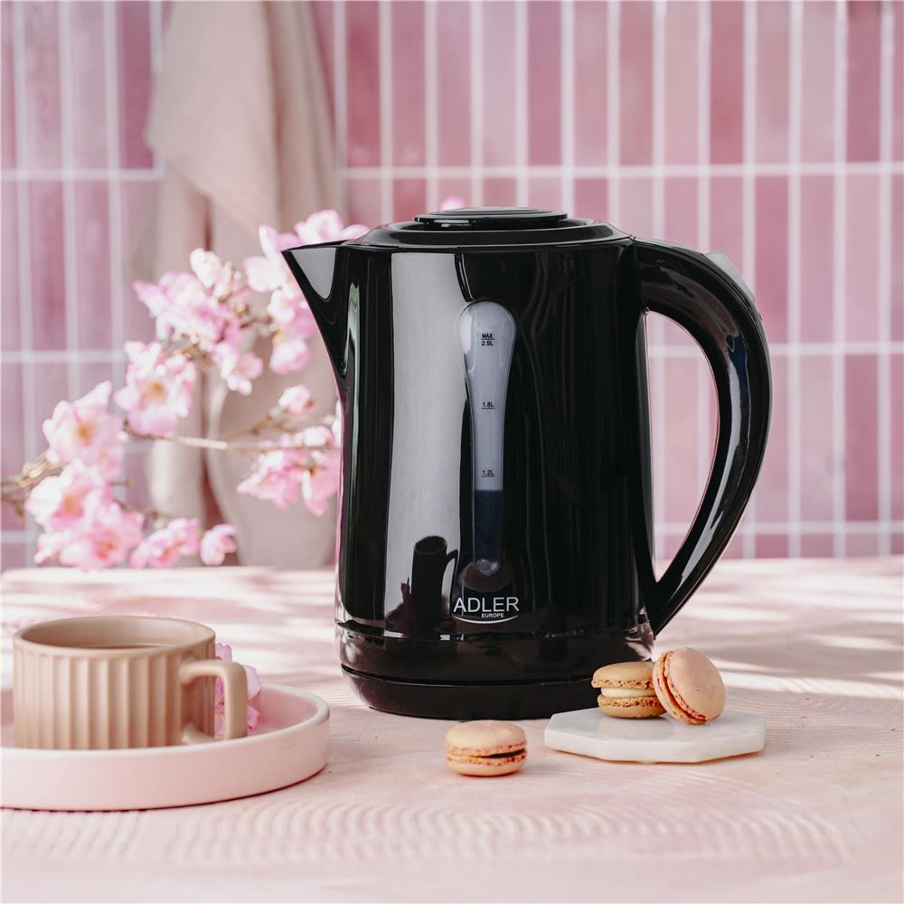 Adler AD 1244 Wasserkocher 2,5 L XXL Kunststoff schwarz – leistungsstark & sicher