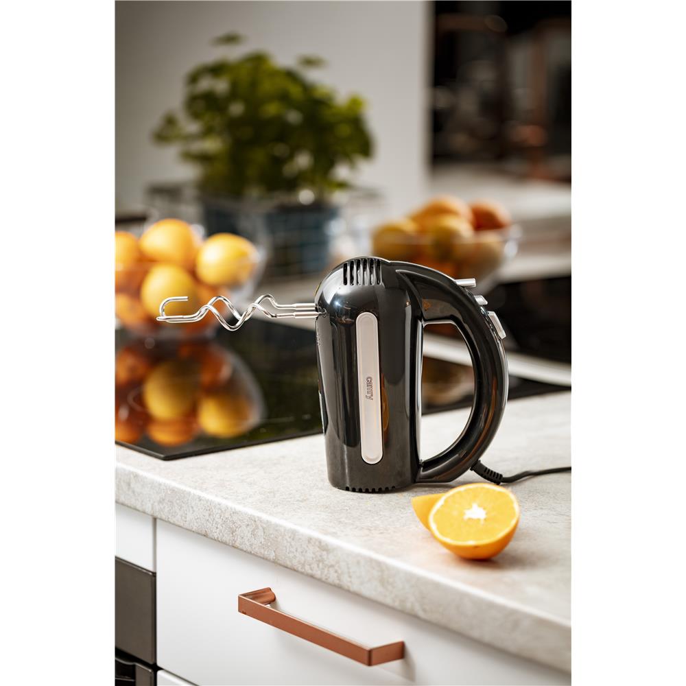 Camry CR 4218 Handmixer schwarz Handrührgerät Rührbesen Knethaken Edelstahl 5 Geschwindigkeiten