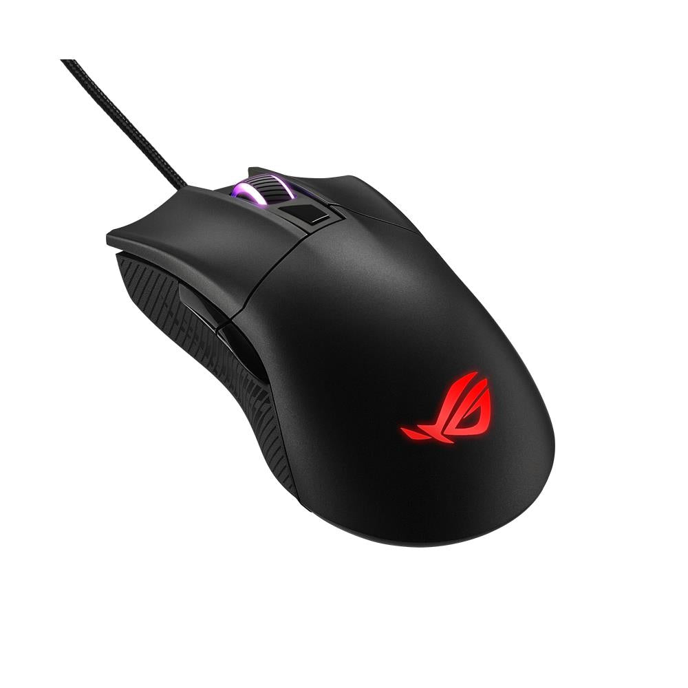 ASUS ROG Gladius II Core Gaming-Maus 6200 DPI Sensor Aura Sync Beleuchtung Abnehmbare Schalter