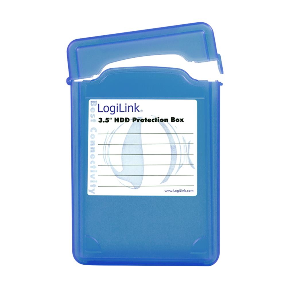 LogiLink Festplatten Schutz-Box für 3,5" HDDs, blau