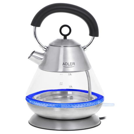 Adler AD 1282 Glas-Wasserkocher 1,5Liter STRIX 2200 Watt beleuchtet kabelloser Wasserkocher