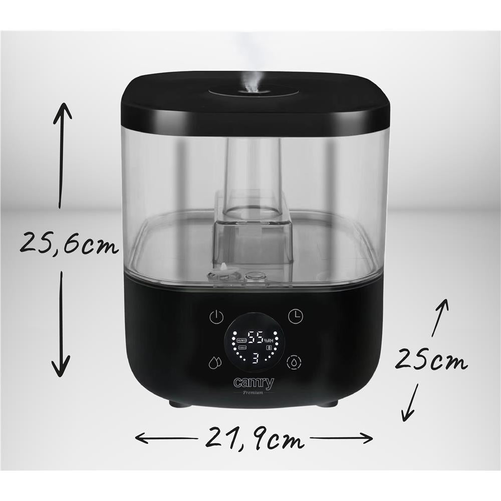 Camry CR 7973 Ultraschall-Luftbefeuchter schwarz – 5 L, LED-Display, Aromatherapie