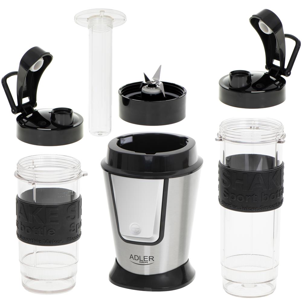 Adler AD 4081 Standmixer mit 2 Sportflaschen für Smoothie und Eiscrush