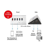 LogiLink USB 3.0 Super-Speed-Hub mit 4-Ports und 1x Schnell-Ladeport