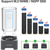 GRAUGEAR Dockingstation USB-C für M.2 NVMe NGFF SSD RTL9210B Chipsatz USB 3.2 10 Gbit/s leiser 50 mm Lüfter