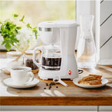 Adler AD 4381 Filterkaffeemaschine, kompakte Kaffeemaschine für gemahlenen Kaffee, 0,6 l Glaskanne, Warmhaltefunktion, Tropfstopp, 600 W, Weiß