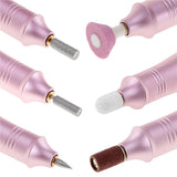 Adler AD 2181 elektrischer Nagelfräser Maniküre Pediküre Set Nagelfeile rosa