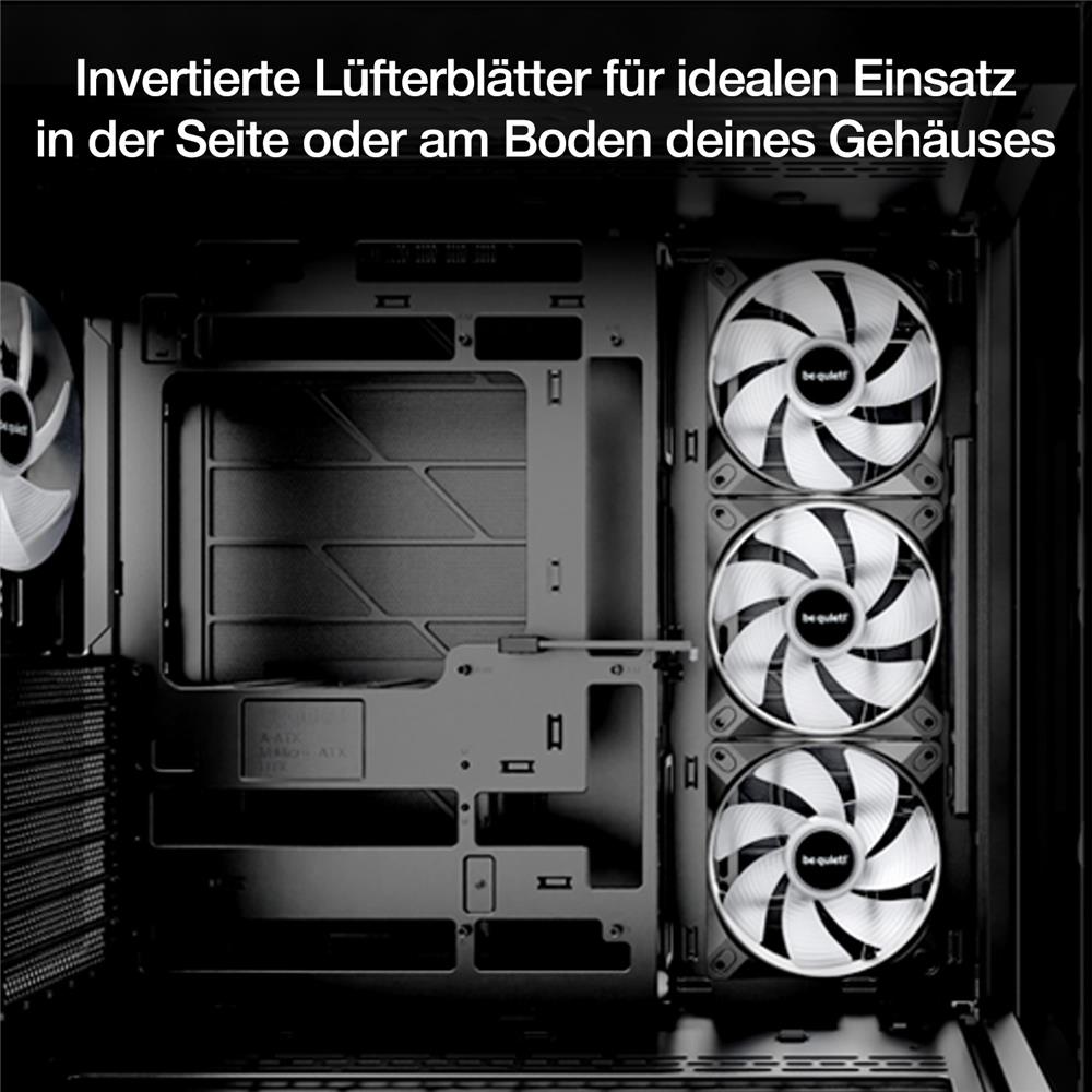 be quiet! Light Wings LX 120mm PWM Reverse Black Lüfter 7 optimierte und invertierte Lüfterblätter
