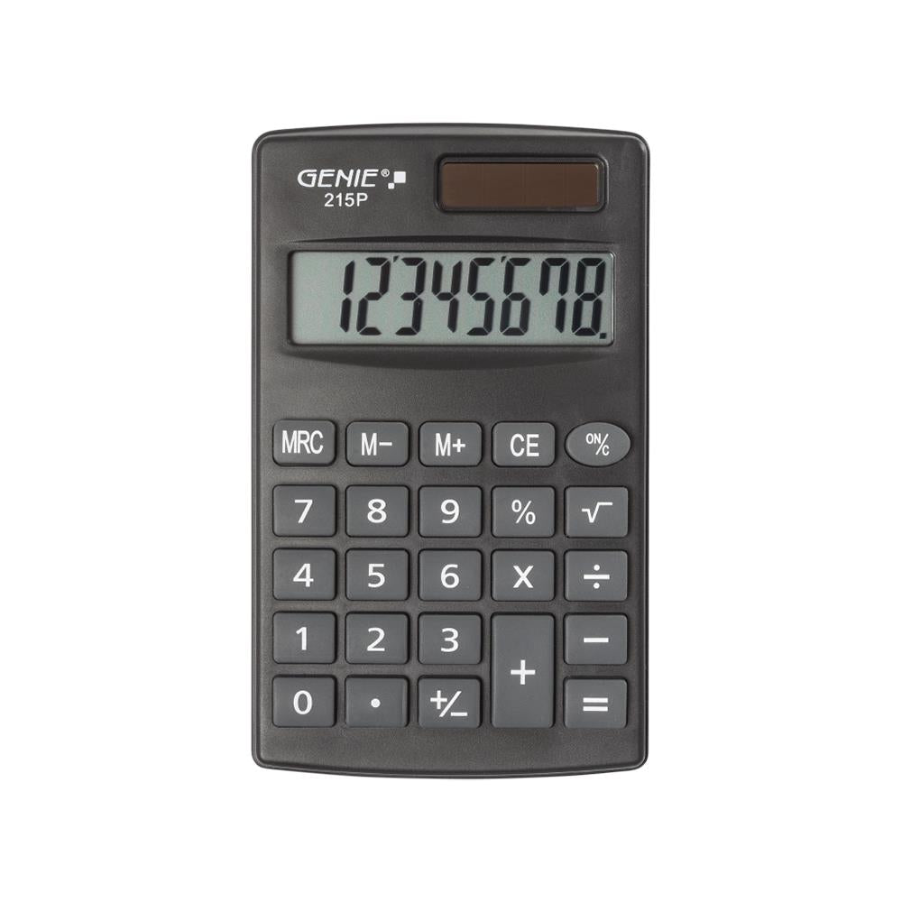 GENIE Taschenrechner 215 P Dual-Power, schwarz