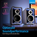 Edifier QR30 Weiß – Aktiver 30W Desktop-Lautsprecher mit Bluetooth 5.4 & RGB