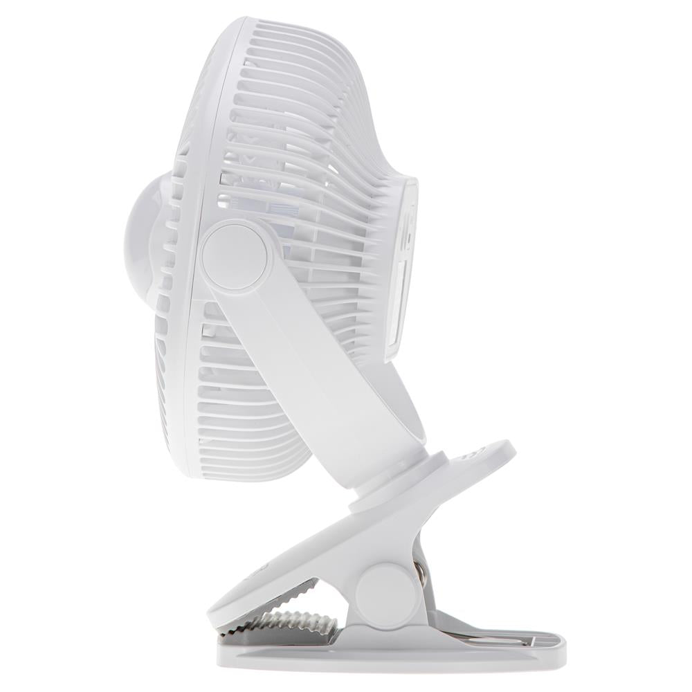Adler AD 7335 Akku Ventilator mit LED Licht und Drehfunktion Weiß