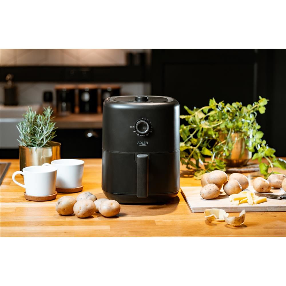 Adler AD 6310 Heißluftfritteuse 2200 Watt 3 L Schwarz Airfryer Fritteuse fettfrei Frittiergerät