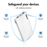 LogiLink Powerbank 10.000 mAh, 2× USB-A & 1× USB-C, Schnellladen, Weiß