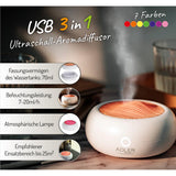 Adler AD 7969 USB 3in1 kleiner Ultraschall Aromadiffusor für Ätherische Öle Raumerfrischer weiß