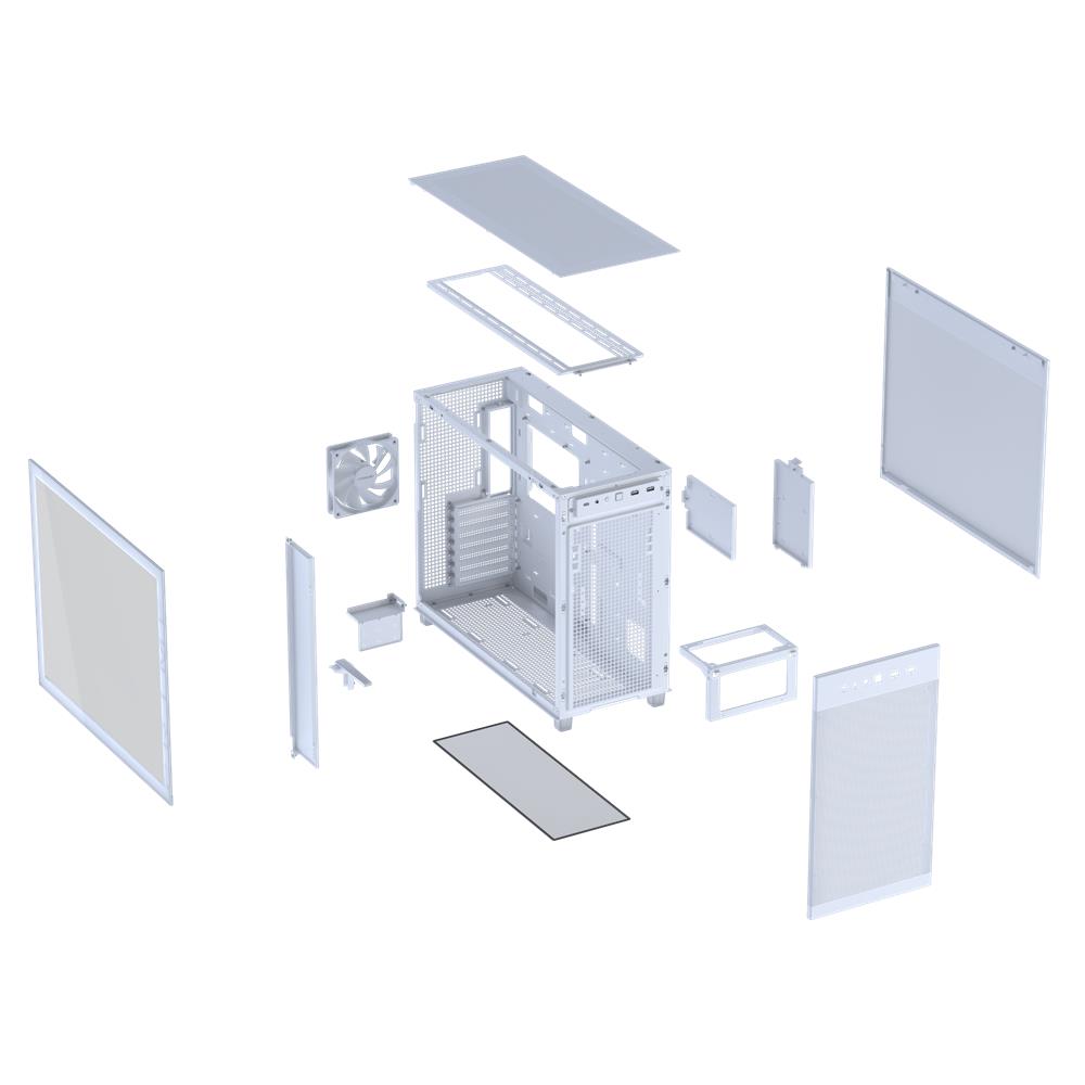 ASUS Prime AP303 TG ATX PC Gehäuse White mit 360 mm Radiator und USB 20Gbps