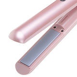 Adler AD 2327p Akku Glätteisen kabellos, USB-C Reise-Haarglätter mit Keramikplatten, LED-Display, 3 Temperaturstufen, Aufbewahrungsbeutel, Rosa