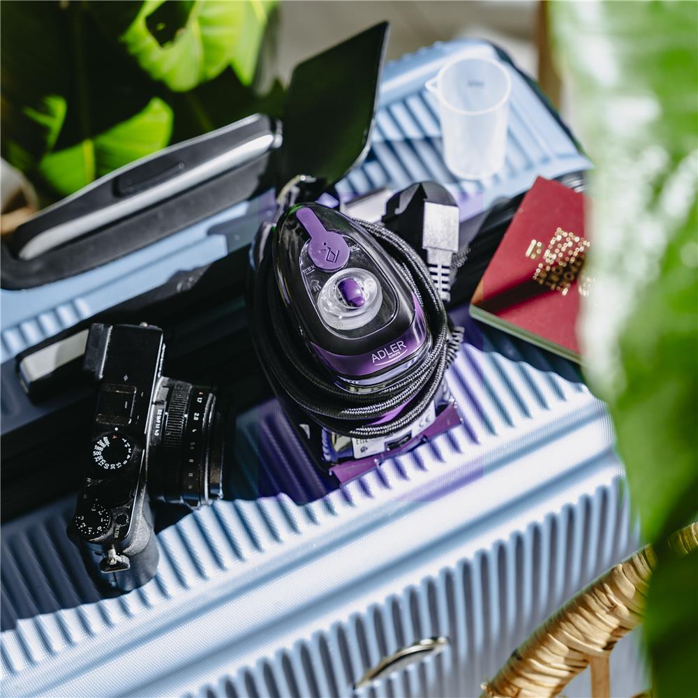 Adler AD 5049 Reise- und Dampfbügeleisen Schwarz Trockenbügeln genaue Temperaturkontrolle kompakt