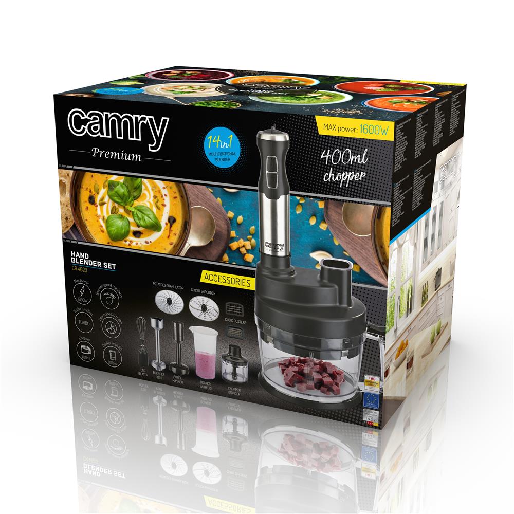 Camry CR 4623 Multifunktions-Mixer-Set Schwarz 1600 Watt
