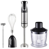 Adler AD 4627 Stabmixer Set elektrischer Handmixer Schneebesen Milchaufschäumer Turbo Funktion silber