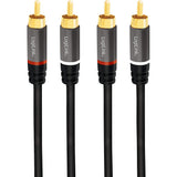 LogiLink Audio-Kabel 2x Cinch/male zu 2x Cinch/Stecker vergoldete Kontakte schwarz 5 m