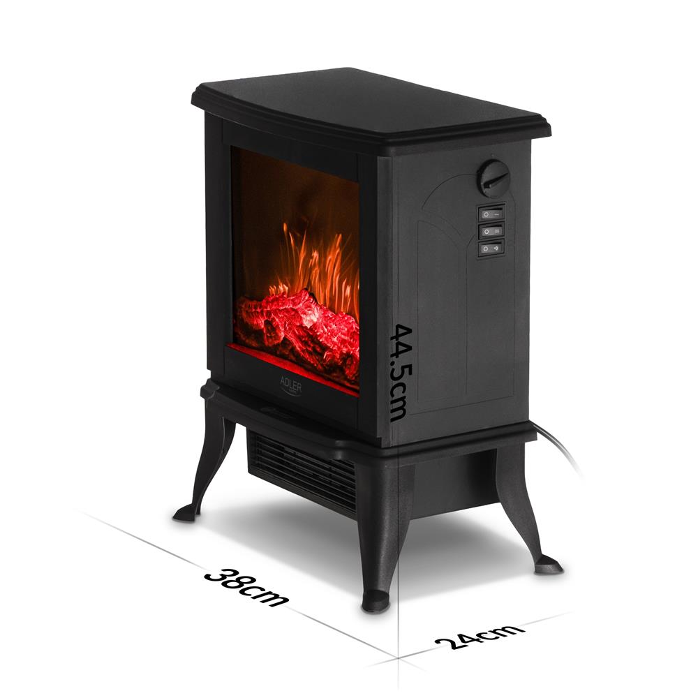 Adler AD 7754 Elektrokamin Schwarz präzise Temperaturregelung anpassbare Intensität