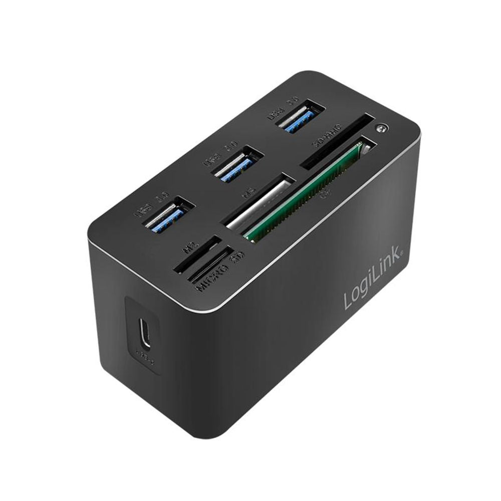 LogiLink USB 3.2 Gen 1 Mini-Dockingstation 8-Port schwarz Kartenleser Cardreader