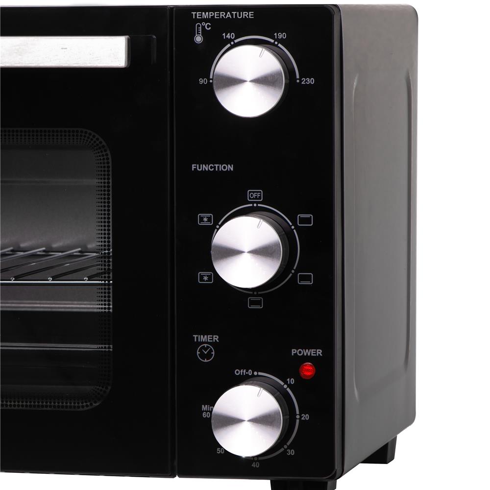 Adler AD 6024 Mini-Backofen 22 Liter, Schwarz, 0-230°C, mit Timer-Endarbeitston und 5 Backmodi