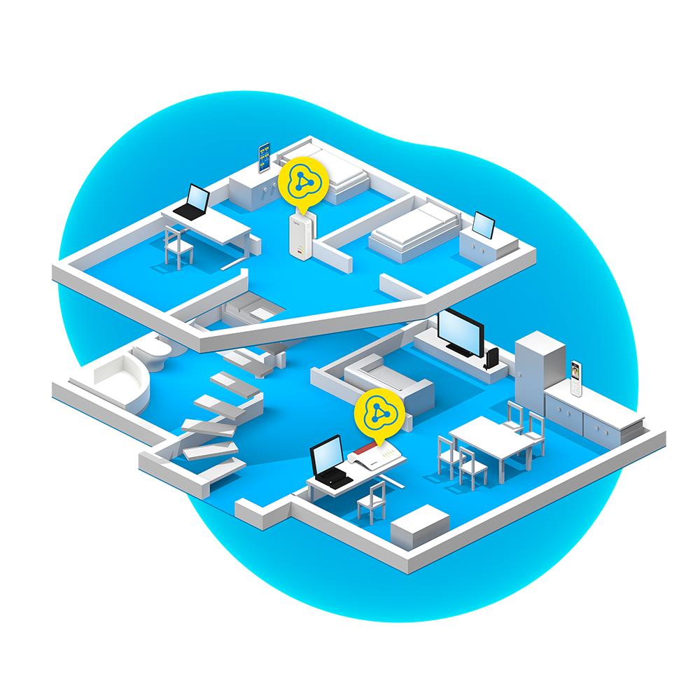 FRITZ!Powerline 1260 – WLAN-Powerline-Adapter mit Dualband & Gigabit-LAN
