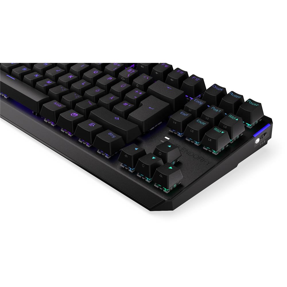 ENDORFY Keyboard Thock TKL Wireless, DE-Layout, Tastatur, Kabellos, Schwarz, Beleuchtet