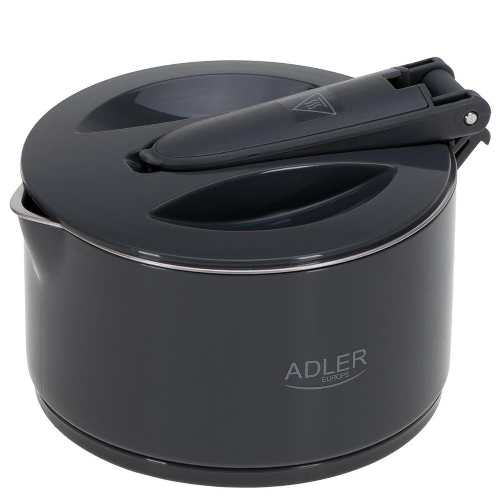 Adler AD 1377 Reise Wasserkocher 0,6 L faltbares Silikongehäuse Camping grau