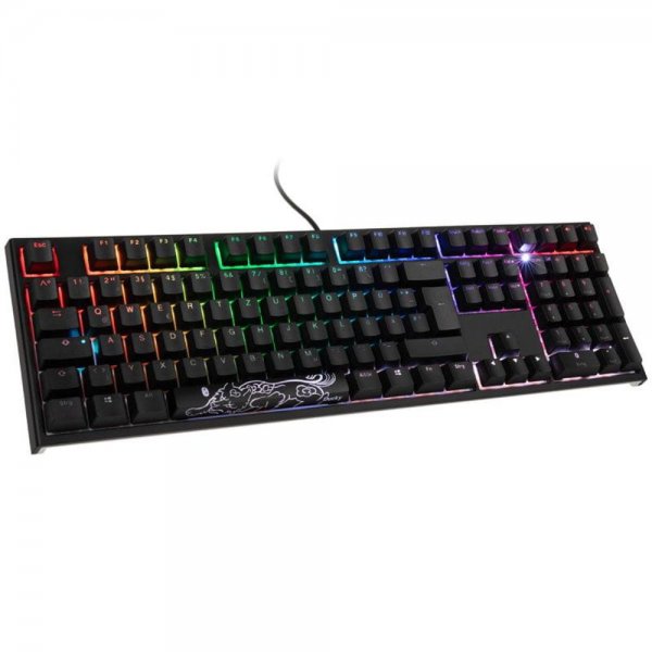 Ducky ONE 2 Backlit PBT Gaming Tastatur MX-Red RGB LED schwarz deutsches Layout QWERTZ