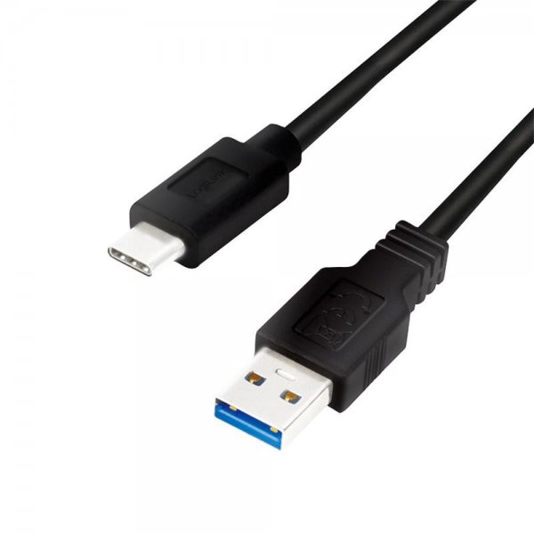 LogiLink USB 3.2 Gen 1x1 Cable, USB AM to USB-C™ M, black, 2m Fast charging
