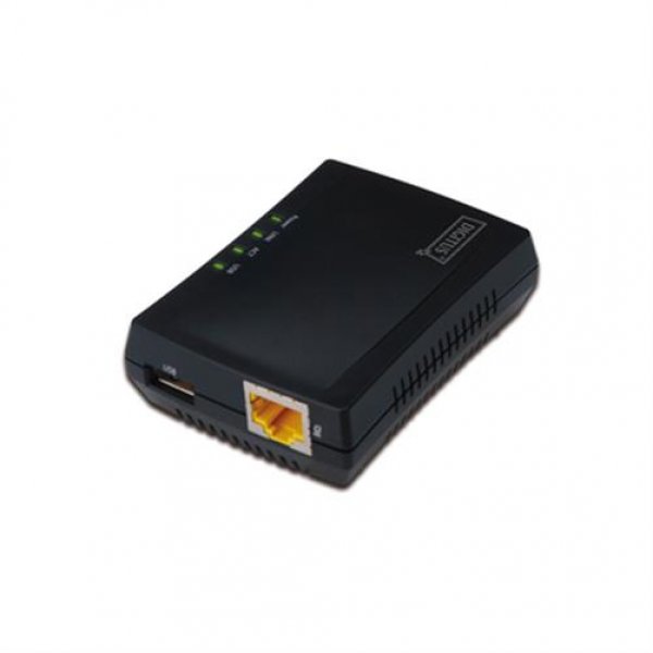 DIGITUS Multifunktioneller USB Netzwerkserver 1-Port USB2.0 Multifunction Network Server Print RJ45