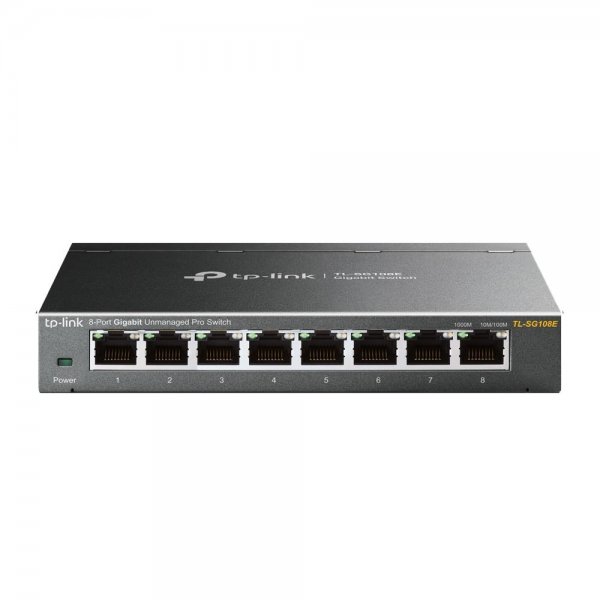 TP-Link TL-SG108E Managed Switch 8 Port Gigabit Ethernet LAN Switch Metallgehäuse