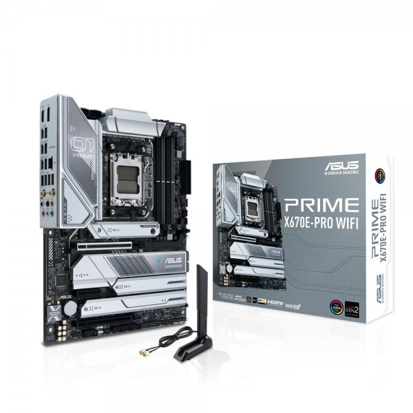 ASUS PRIME X670E-PRO WIFI Gaming Mainboard Sockel AMD AM5 Ryzen 7000 ATX PCIe 5.0 M.2 DDR5 USB 3.2