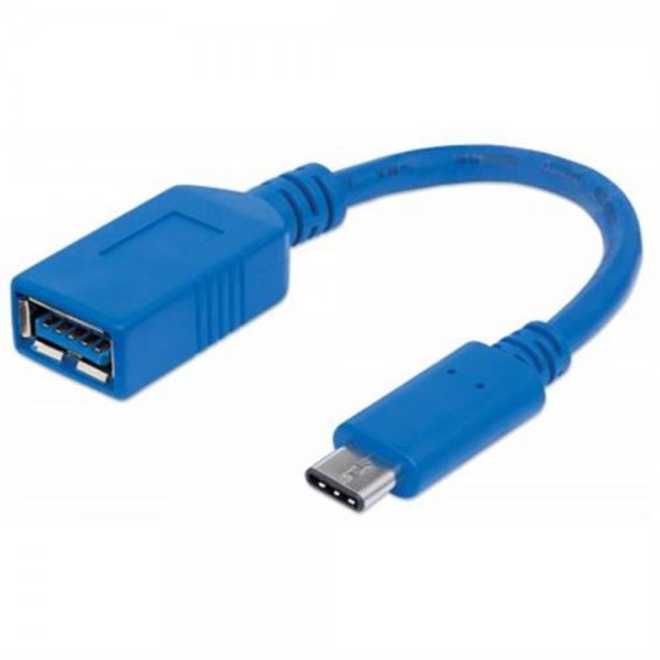 MANHATTAN SuperSpeed USB-C Anschlusskabel 15 cm blau