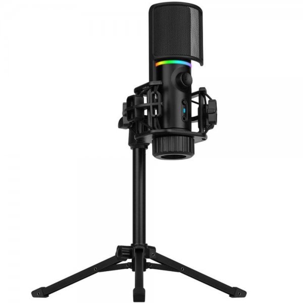 Streamplify MIC RGB Mikrofon USB-A Schwarz inkl. Dreifuß Popschutz für Streaming Gaming