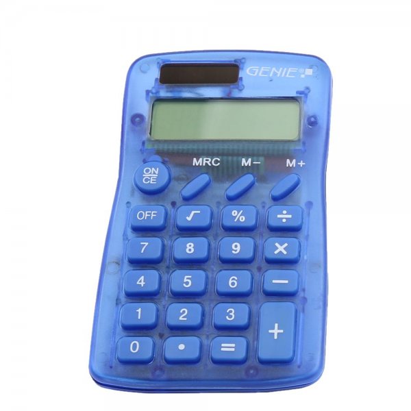 GENIE 825 B Taschenrechner mit 8-stelliger Anzeige Blau transparent
