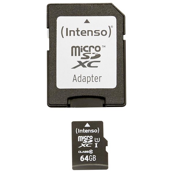 Intenso microSD 64GB UHS-I Premium Speicherkarte inkl. SD-Adapter externer Datenspeicher