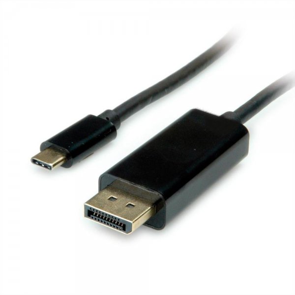 VALUE USB Typ C an DisplayPort Adapterkabel v1.2 Stecker an Stecker 1 m schwarz